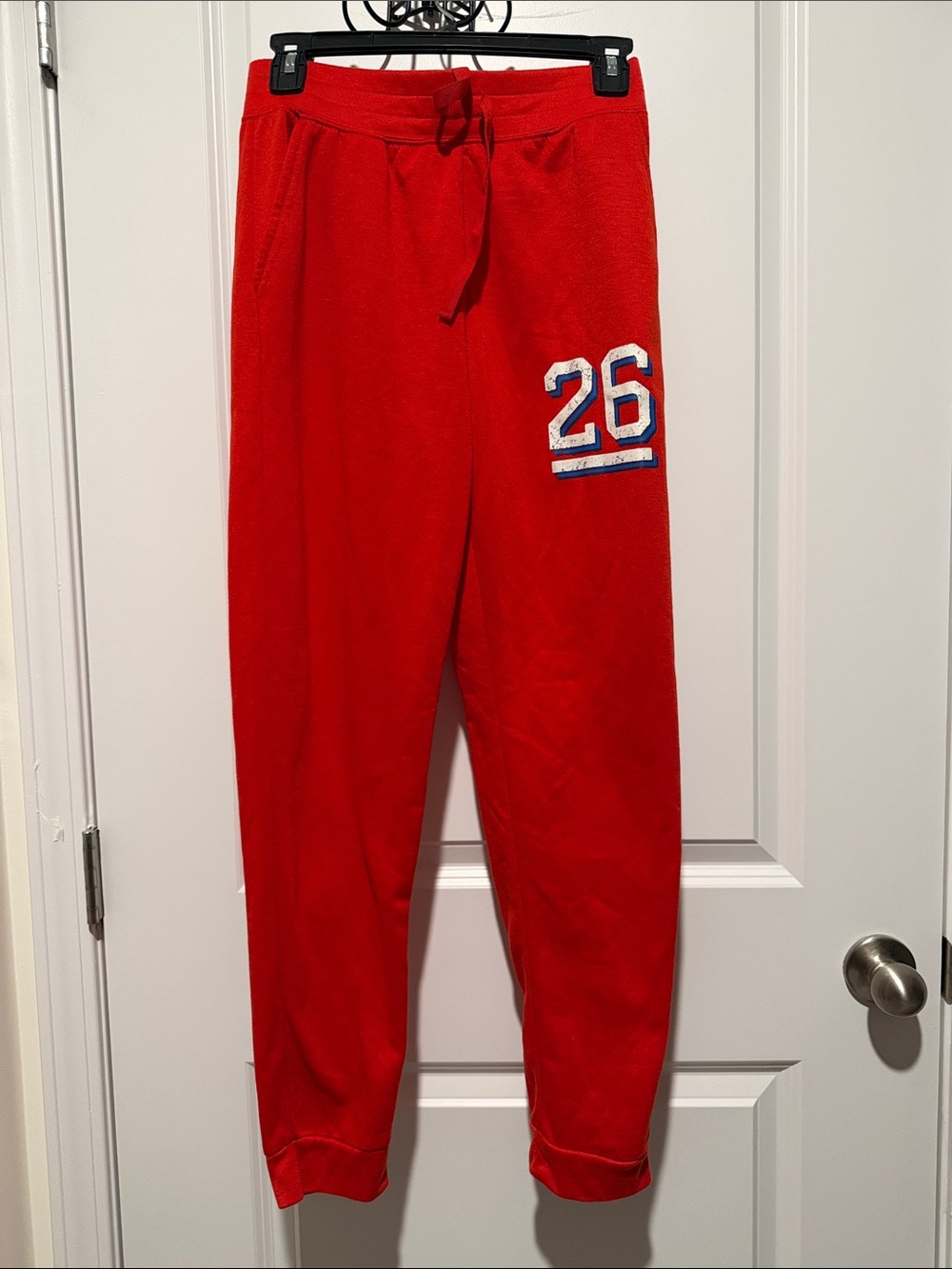 Red Kids Pajama Bottoms with '26' Accent